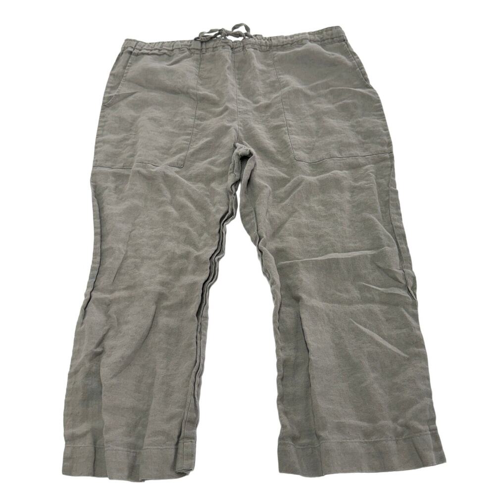Eskandar Pants‎ Womens 0 US 6-8 Medium Grey Tie Waist Linen Pants Lagenlook